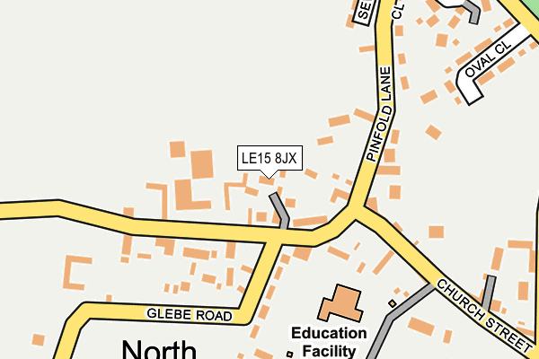 LE15 8JX map - OS OpenMap – Local (Ordnance Survey)
