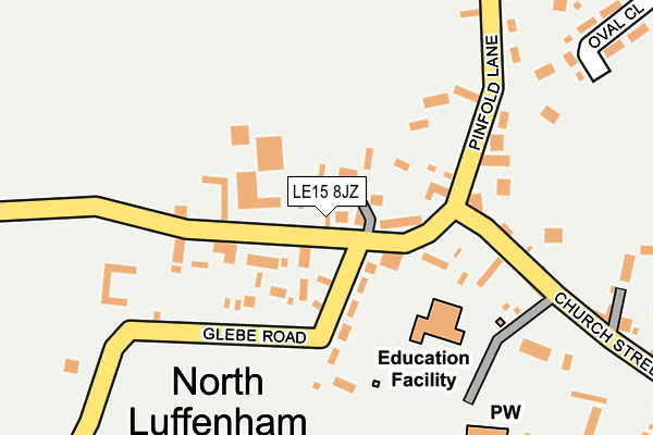 LE15 8JZ map - OS OpenMap – Local (Ordnance Survey)