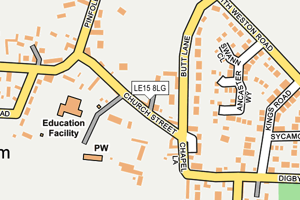 LE15 8LG map - OS OpenMap – Local (Ordnance Survey)