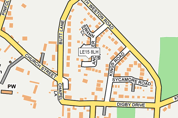 LE15 8LH map - OS OpenMap – Local (Ordnance Survey)