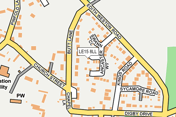 LE15 8LL map - OS OpenMap – Local (Ordnance Survey)