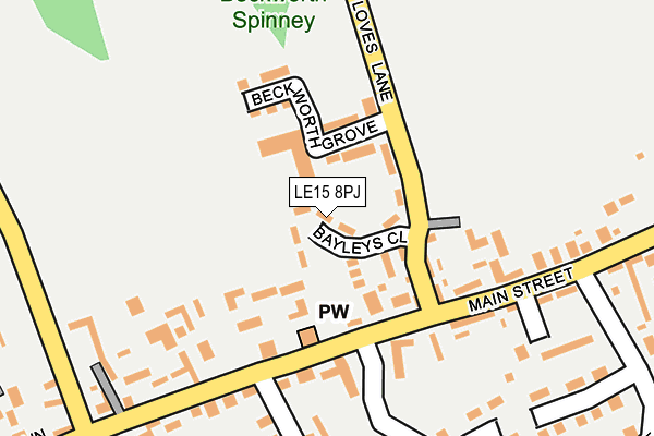 LE15 8PJ map - OS OpenMap – Local (Ordnance Survey)