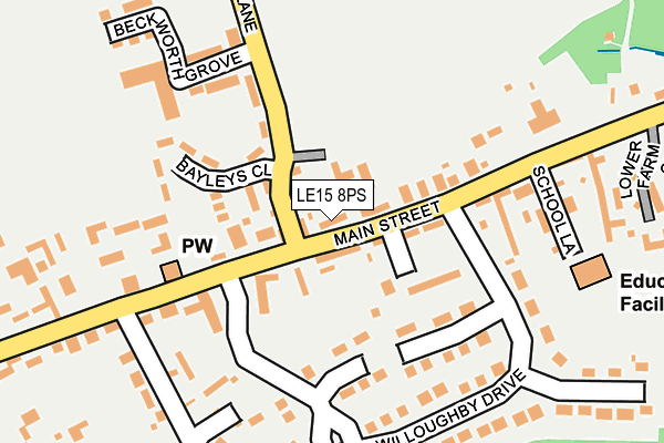 LE15 8PS map - OS OpenMap – Local (Ordnance Survey)