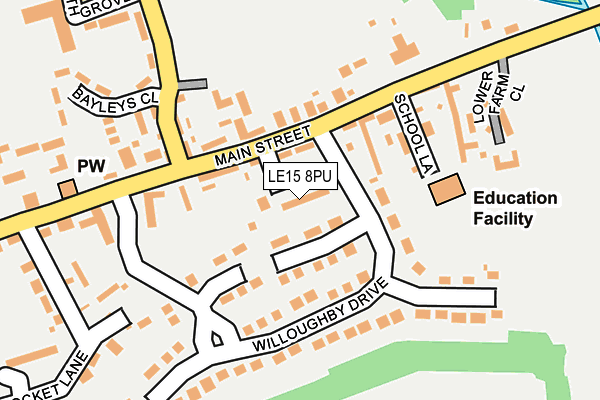 LE15 8PU map - OS OpenMap – Local (Ordnance Survey)