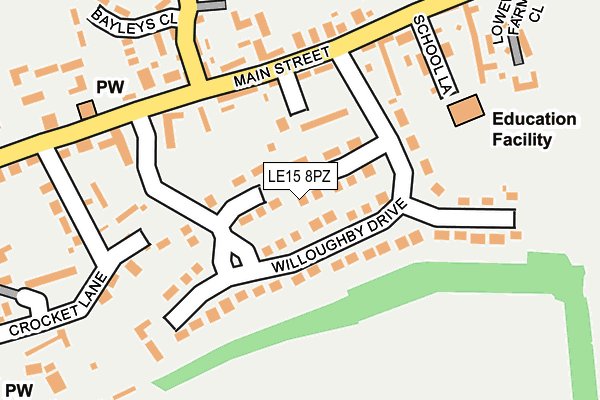 LE15 8PZ map - OS OpenMap – Local (Ordnance Survey)