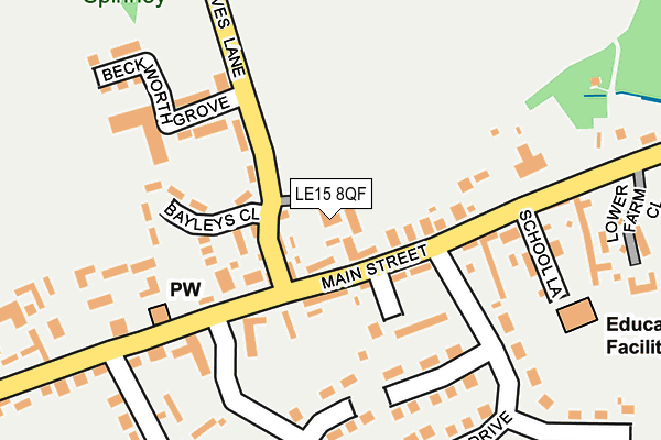 LE15 8QF map - OS OpenMap – Local (Ordnance Survey)