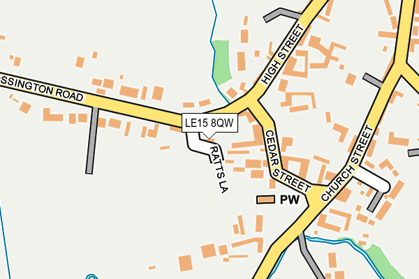 LE15 8QW map - OS OpenMap – Local (Ordnance Survey)