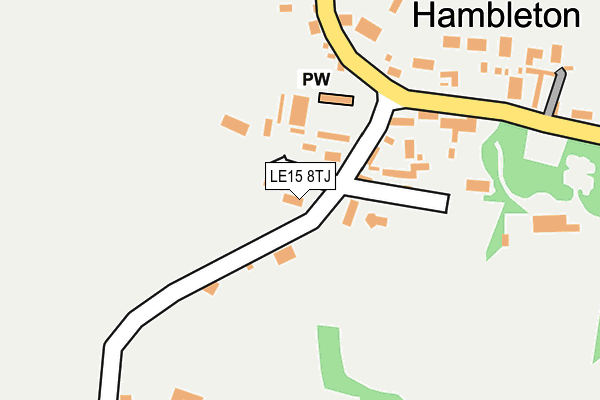 LE15 8TJ map - OS OpenMap – Local (Ordnance Survey)