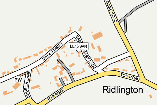 LE15 9AN map - OS OpenMap – Local (Ordnance Survey)