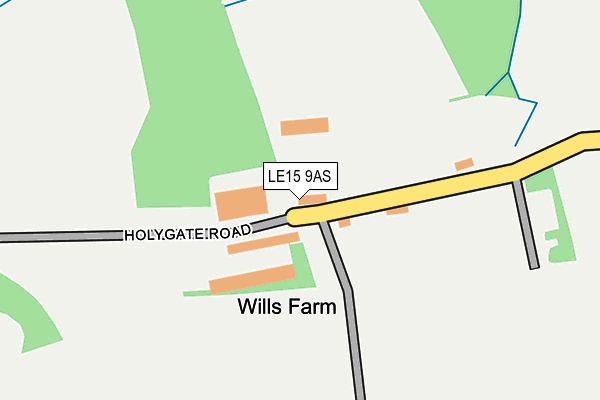 LE15 9AS map - OS OpenMap – Local (Ordnance Survey)