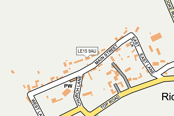 LE15 9AU map - OS OpenMap – Local (Ordnance Survey)