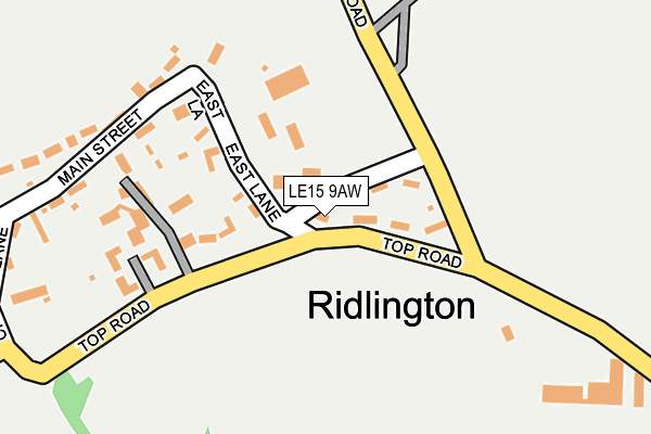 LE15 9AW map - OS OpenMap – Local (Ordnance Survey)