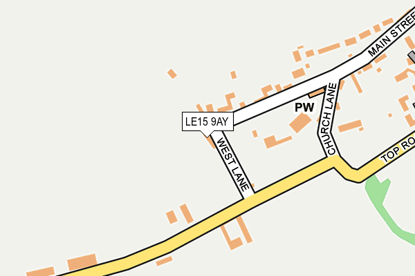 LE15 9AY map - OS OpenMap – Local (Ordnance Survey)