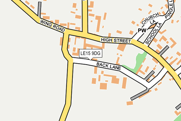 LE15 9DG map - OS OpenMap – Local (Ordnance Survey)