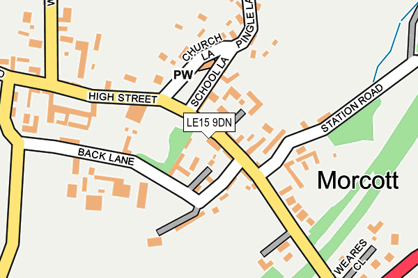 LE15 9DN map - OS OpenMap – Local (Ordnance Survey)