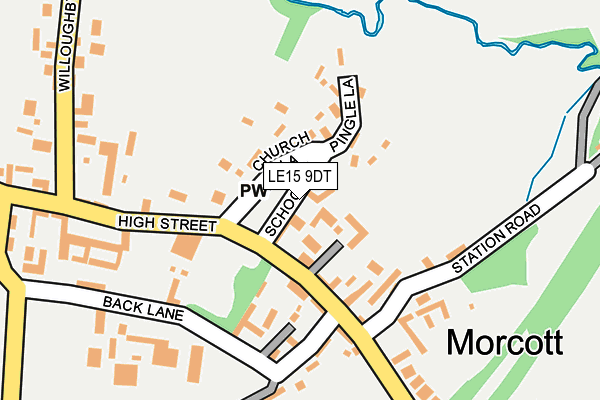 LE15 9DT map - OS OpenMap – Local (Ordnance Survey)