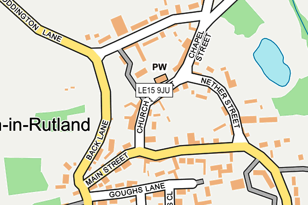 LE15 9JU map - OS OpenMap – Local (Ordnance Survey)