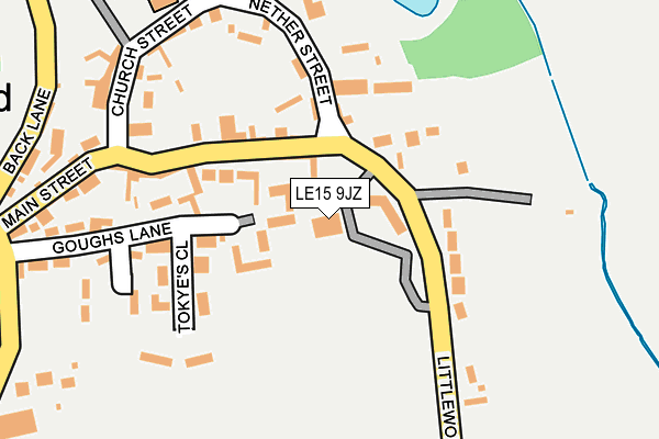 LE15 9JZ map - OS OpenMap – Local (Ordnance Survey)
