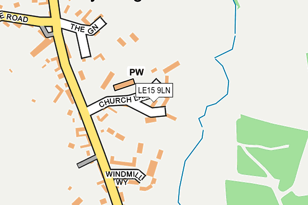 LE15 9LN map - OS OpenMap – Local (Ordnance Survey)