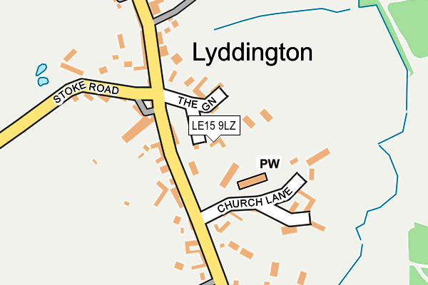 LE15 9LZ map - OS OpenMap – Local (Ordnance Survey)