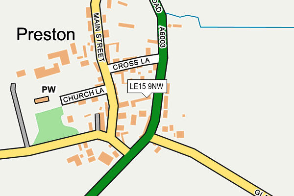 LE15 9NW map - OS OpenMap – Local (Ordnance Survey)