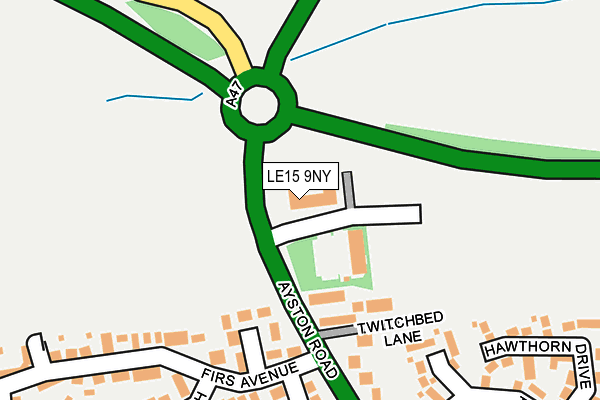 LE15 9NY map - OS OpenMap – Local (Ordnance Survey)