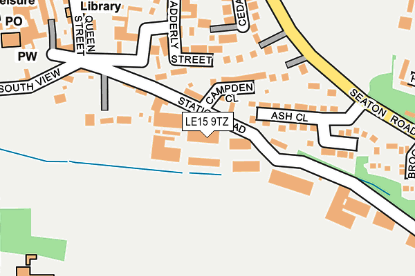 LE15 9TZ map - OS OpenMap – Local (Ordnance Survey)