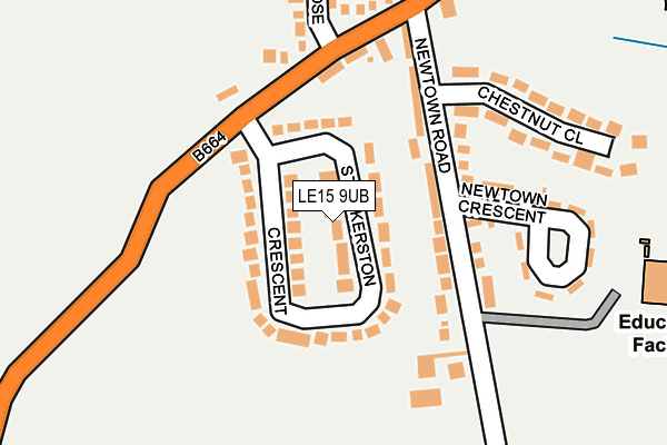 LE15 9UB map - OS OpenMap – Local (Ordnance Survey)