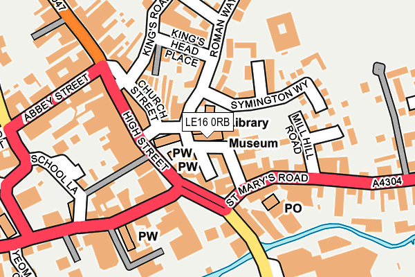 LE16 0RB map - OS OpenMap – Local (Ordnance Survey)