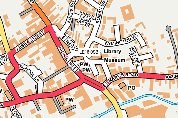 LE16 0SB map - OS OpenMap – Local (Ordnance Survey)