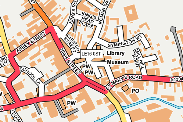 LE16 0ST map - OS OpenMap – Local (Ordnance Survey)