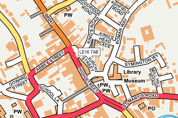 LE16 7AB map - OS OpenMap – Local (Ordnance Survey)