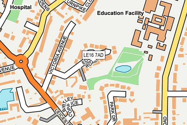 LE16 7AD map - OS OpenMap – Local (Ordnance Survey)