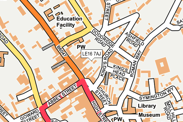 LE16 7AJ map - OS OpenMap – Local (Ordnance Survey)
