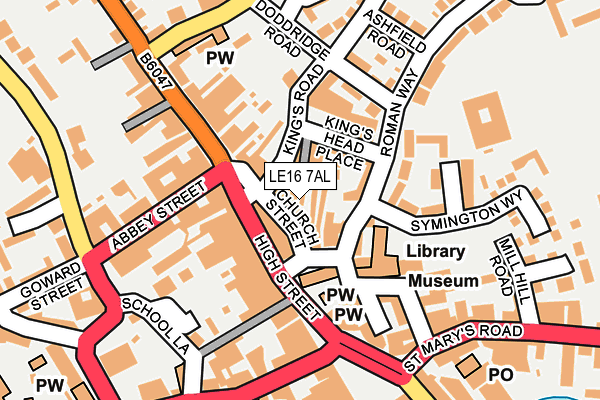 LE16 7AL map - OS OpenMap – Local (Ordnance Survey)