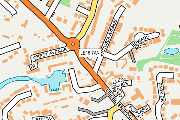 LE16 7AN map - OS OpenMap – Local (Ordnance Survey)