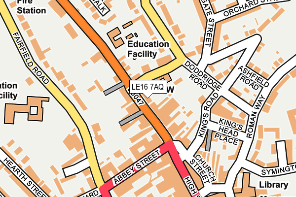 LE16 7AQ map - OS OpenMap – Local (Ordnance Survey)