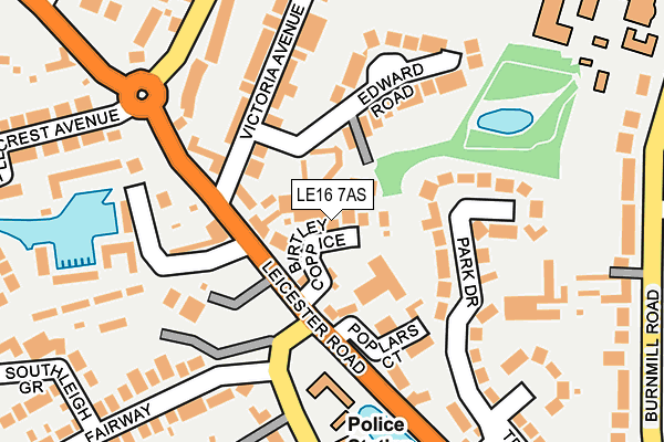 LE16 7AS map - OS OpenMap – Local (Ordnance Survey)