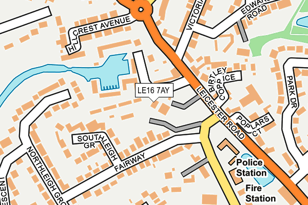 LE16 7AY map - OS OpenMap – Local (Ordnance Survey)