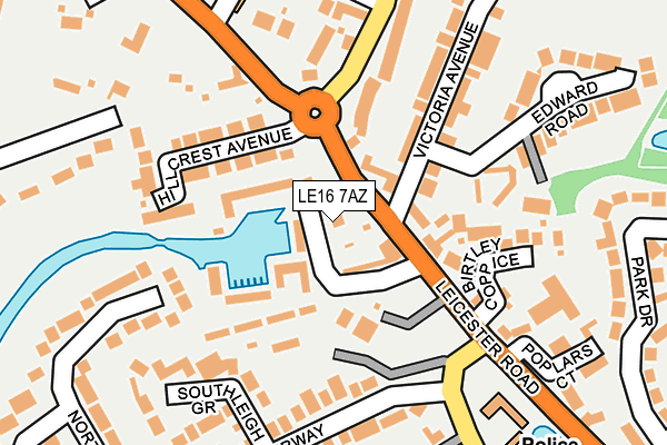 LE16 7AZ map - OS OpenMap – Local (Ordnance Survey)