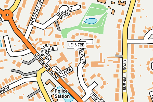 LE16 7BB map - OS OpenMap – Local (Ordnance Survey)