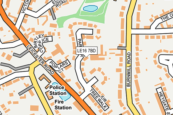 LE16 7BD map - OS OpenMap – Local (Ordnance Survey)