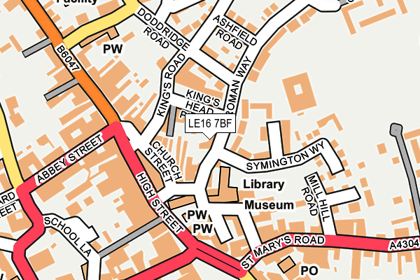 LE16 7BF map - OS OpenMap – Local (Ordnance Survey)