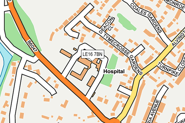 LE16 7BN map - OS OpenMap – Local (Ordnance Survey)