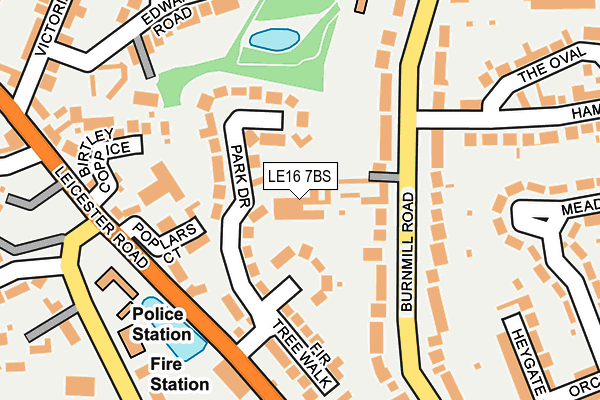 LE16 7BS map - OS OpenMap – Local (Ordnance Survey)