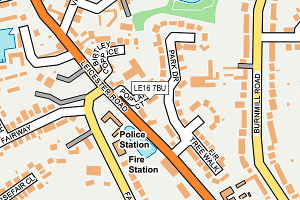 LE16 7BU map - OS OpenMap – Local (Ordnance Survey)