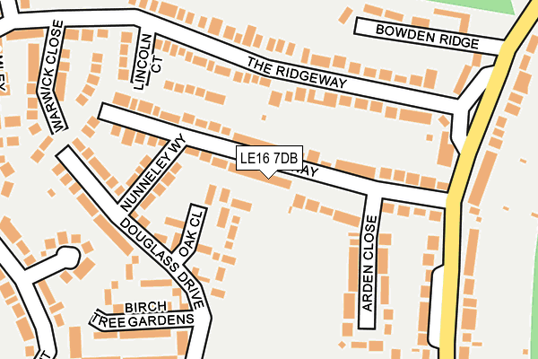 LE16 7DB map - OS OpenMap – Local (Ordnance Survey)