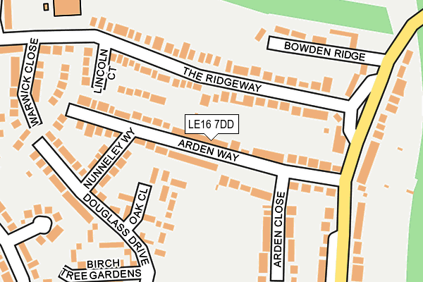 LE16 7DD map - OS OpenMap – Local (Ordnance Survey)