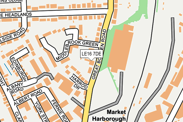 LE16 7DE map - OS OpenMap – Local (Ordnance Survey)