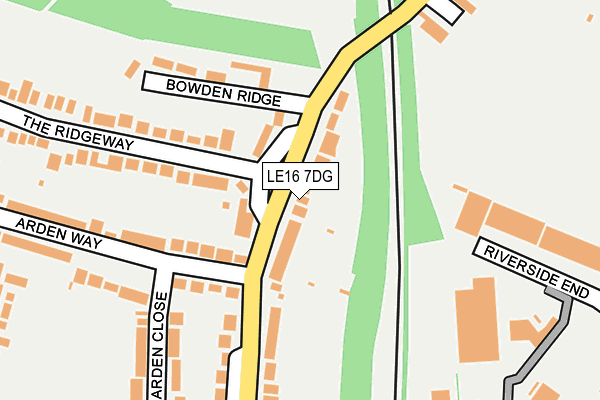 LE16 7DG map - OS OpenMap – Local (Ordnance Survey)